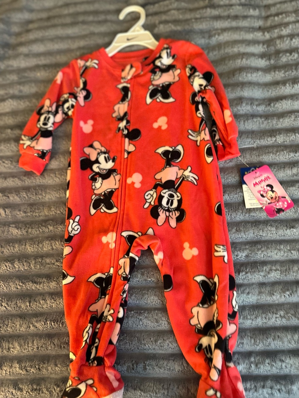 Disney Minnie Mouse Red and Black Fleece Footed Pajamas
